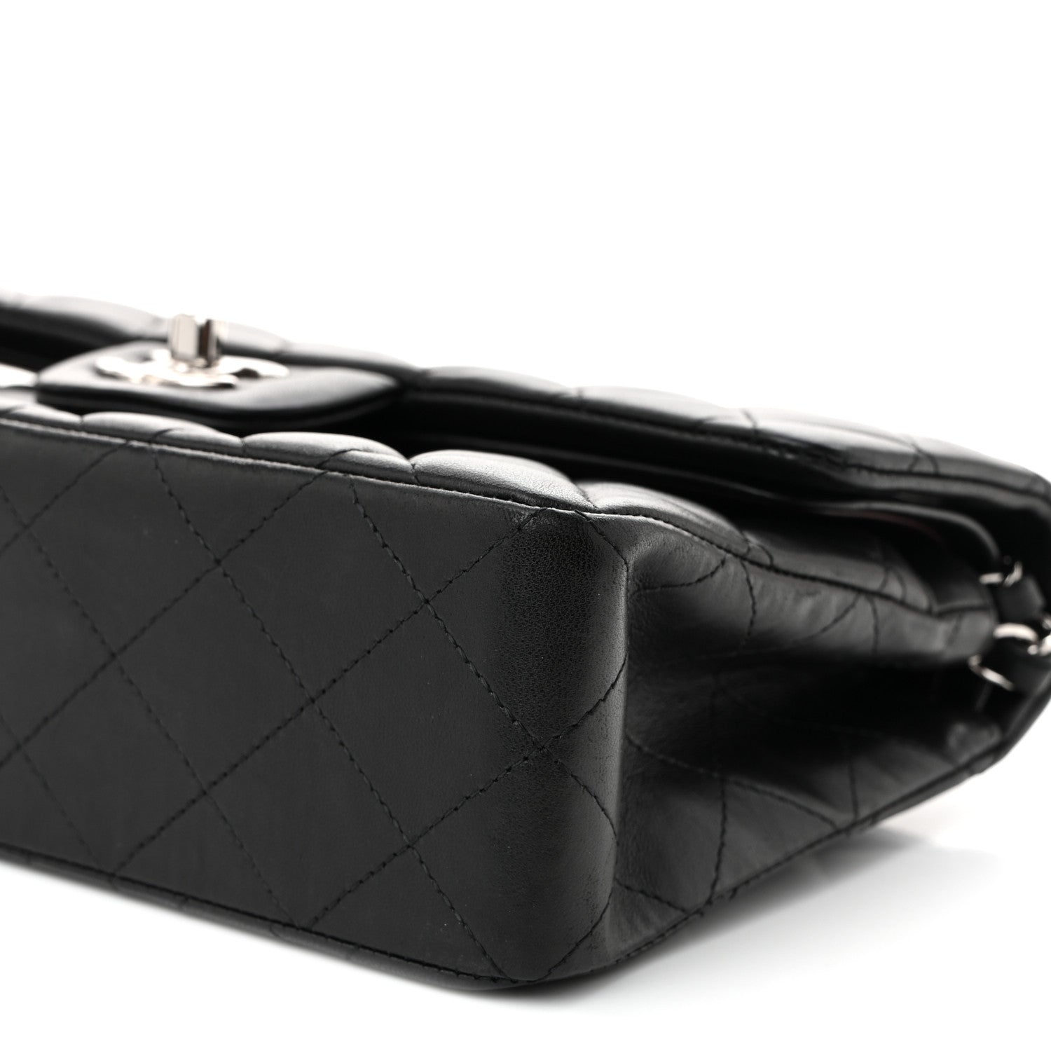 Lambskin Quilted Small Double Flap Black