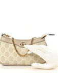 GG Supreme Monogram Textured Dollar Calfskin Web Mini Ophidia GG Handbag Beige Mystic White Oatmeal