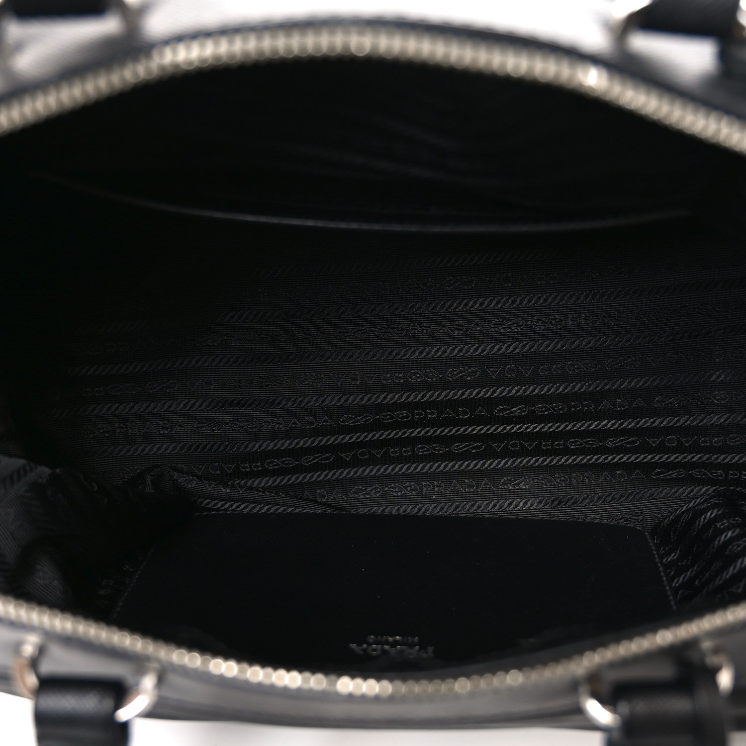 Nylon Saffiano Top Handle Bag Black
