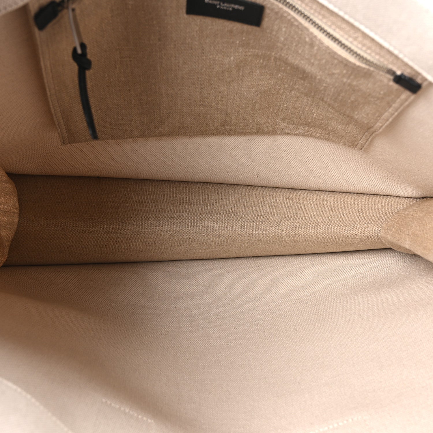 Linen Calfskin Small Rive Gauche Tote Greggio Natural