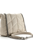 Lambskin Quilted Toy Loulou Puffer Monogram Chain Satchel Crema Soft