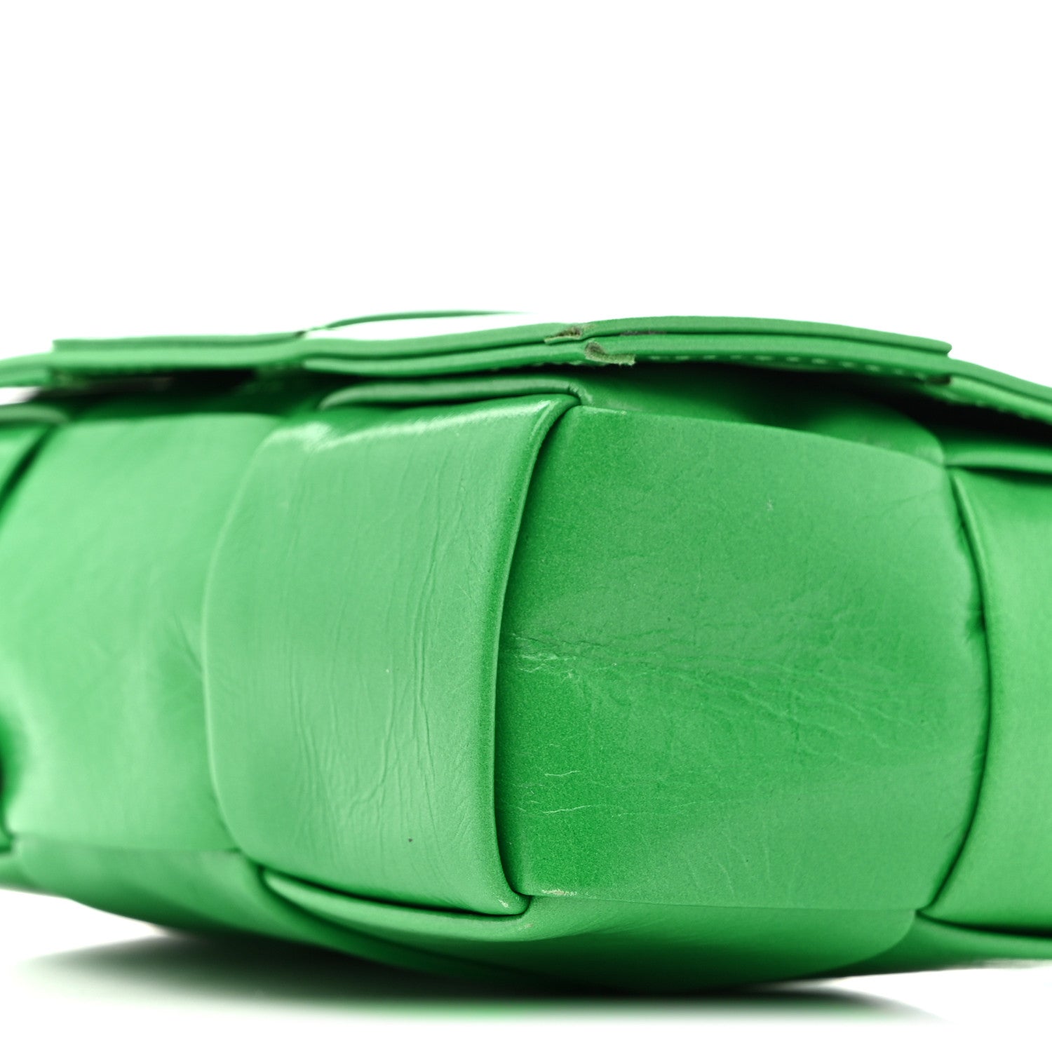 Crinkled Lambskin Maxi Intrecciato Extra Mini Cassette Crossbody Bag Parakeet