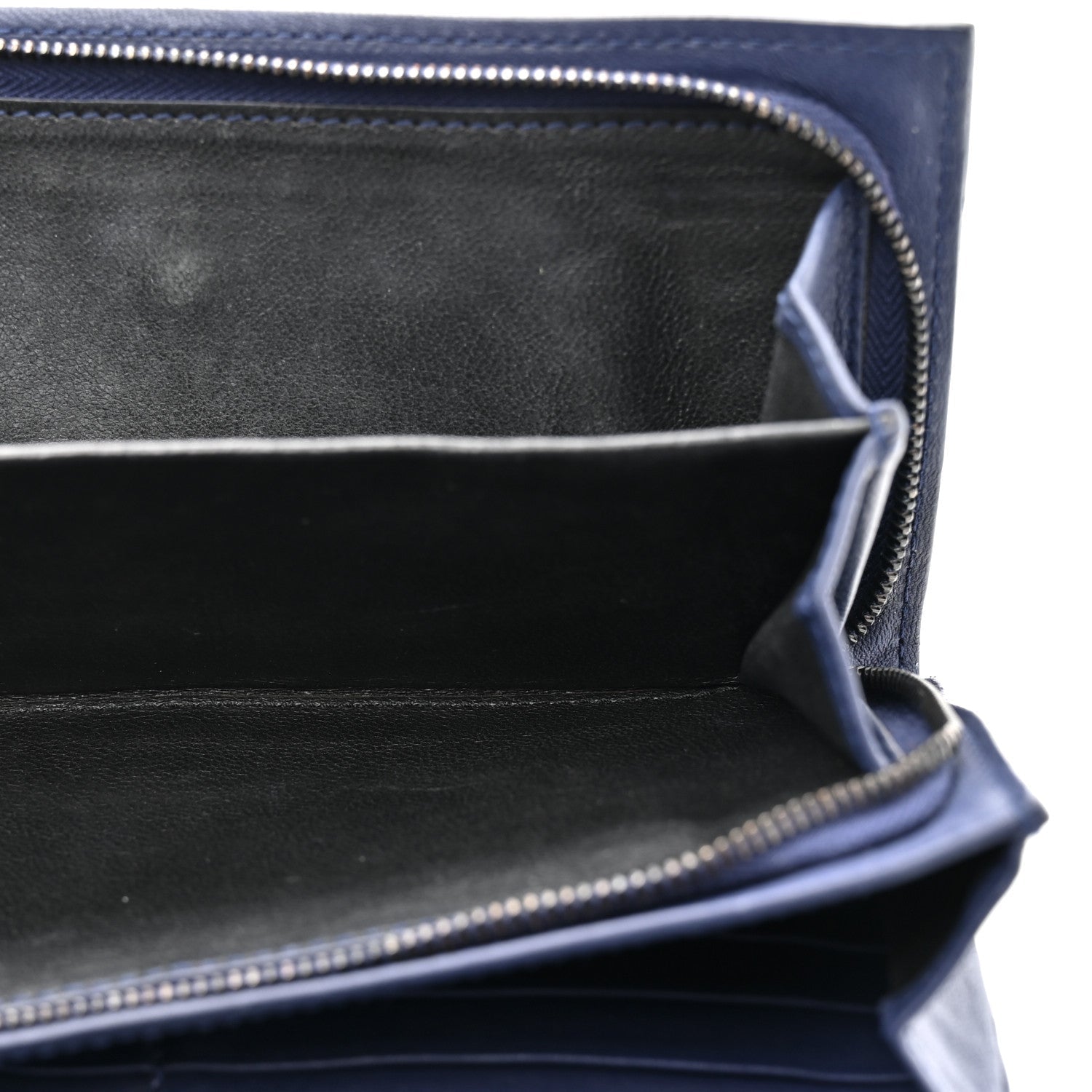 Nappa Intrecciato Continental Flap Wallet Dark Blue