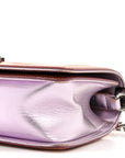 Metallic Patent Calfskin Quilted Medium Boy Flap Light Pink