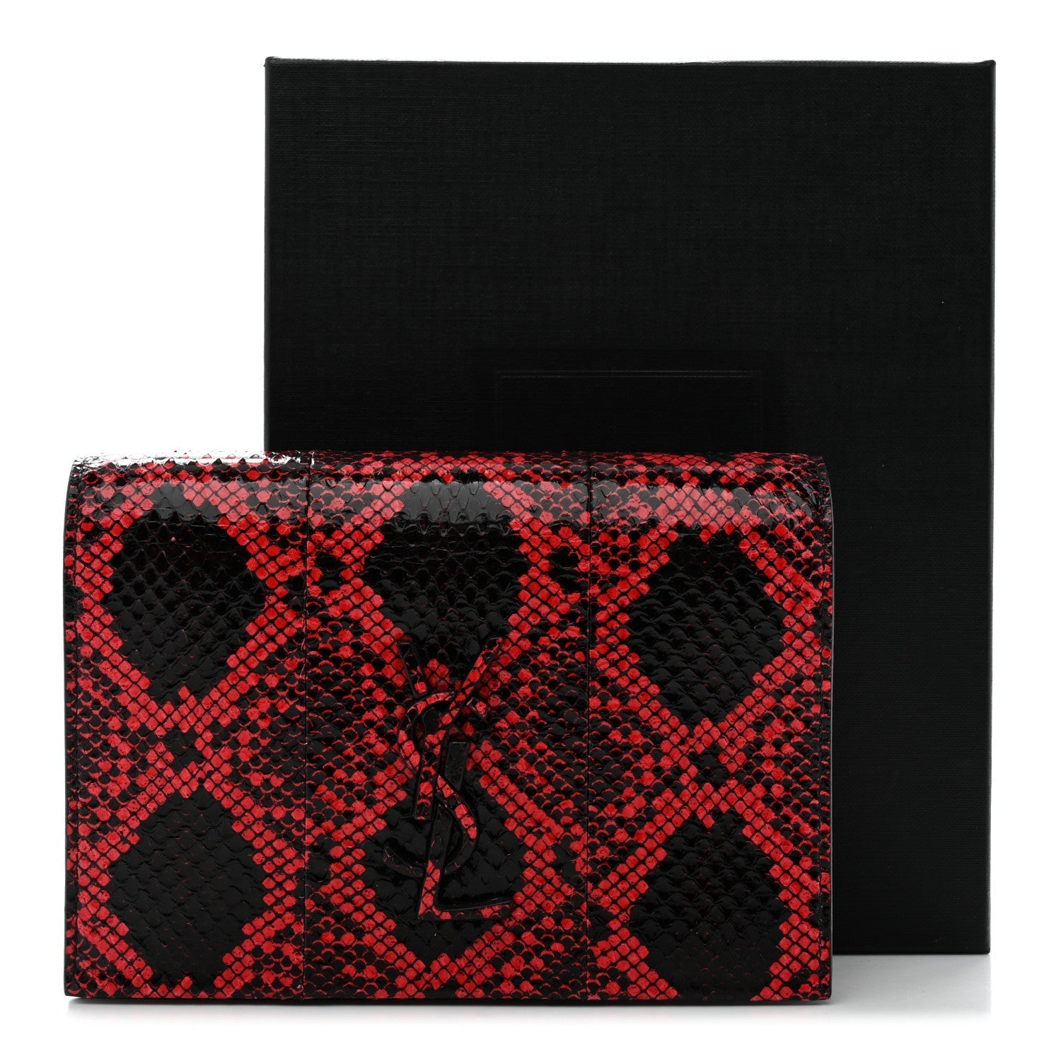 Ayers Monogram Toy Kate Strap Wallet Black Red