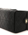 Washed Denim Quilted Small CHNL 25 Handbag Black