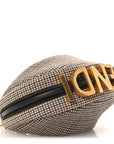 Wool Nappa Micro Houndstooth Nano FNDIgraphy Hobo Charm Beige Moro