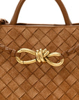 Suede Intrecciato Small Andiamo Shoulder Bag Amber
