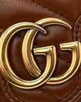 Azalea Calfskin Matelasse Diagonal Super Mini GG Marmont Shoulder Bag Cuir