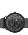 Platinum Titanium Alligator 43mm Arceau Le Temps Voyageur Automatic Watch Noir