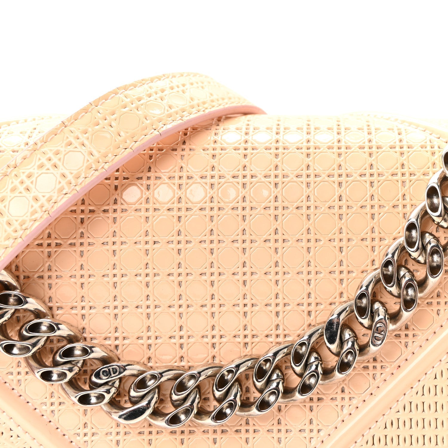 Patent Micro-Cannage Small D1ORama Flap Bag Rose
