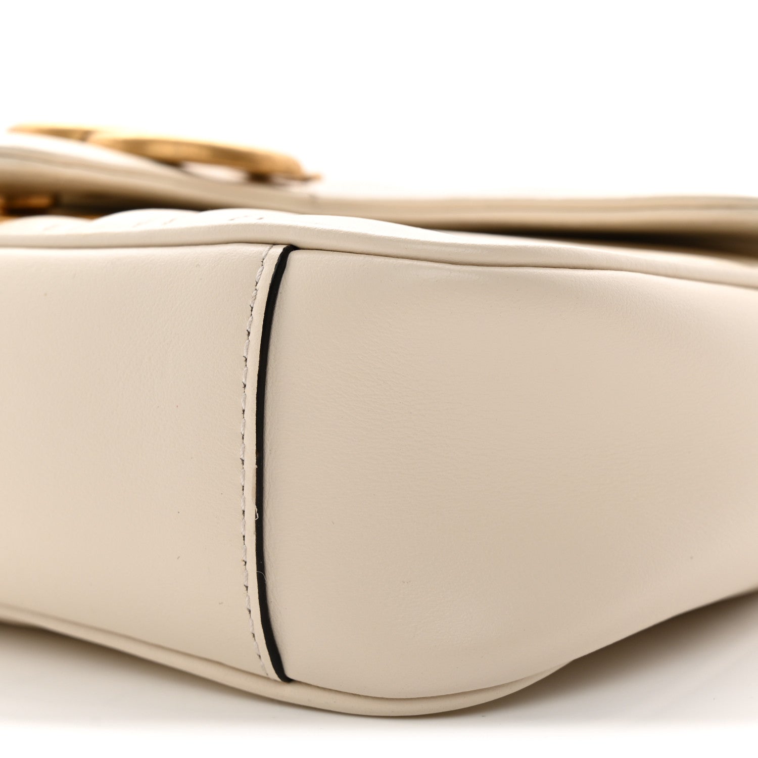 Calfskin Matelasse Mini GG Marmont Shoulder Bag White