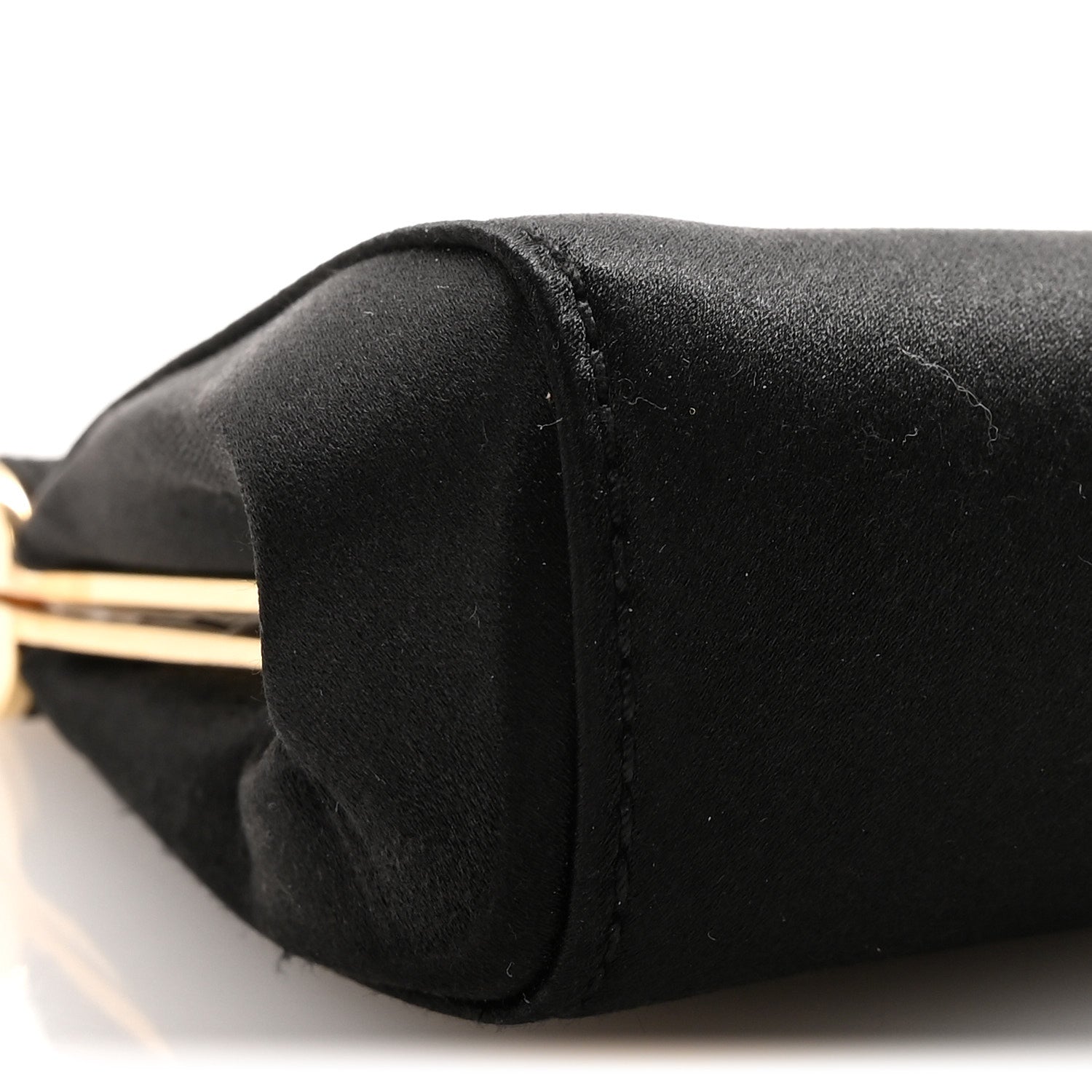 Satin Small Marlene Chain Clutch Black