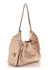 Metallic Caviar Quilted Small CHNL 25 Handbag Copper