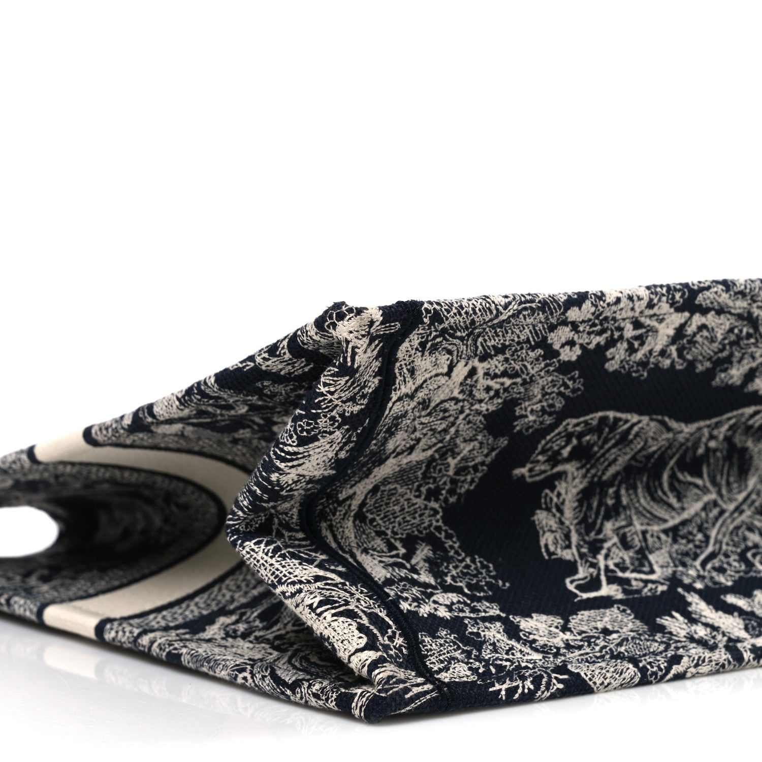Canvas Embroidered Large D1ORiviera Toile De Jouy Reverse Book Tote Blue