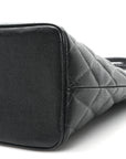 Caviar Quilted Medallion Tote Black