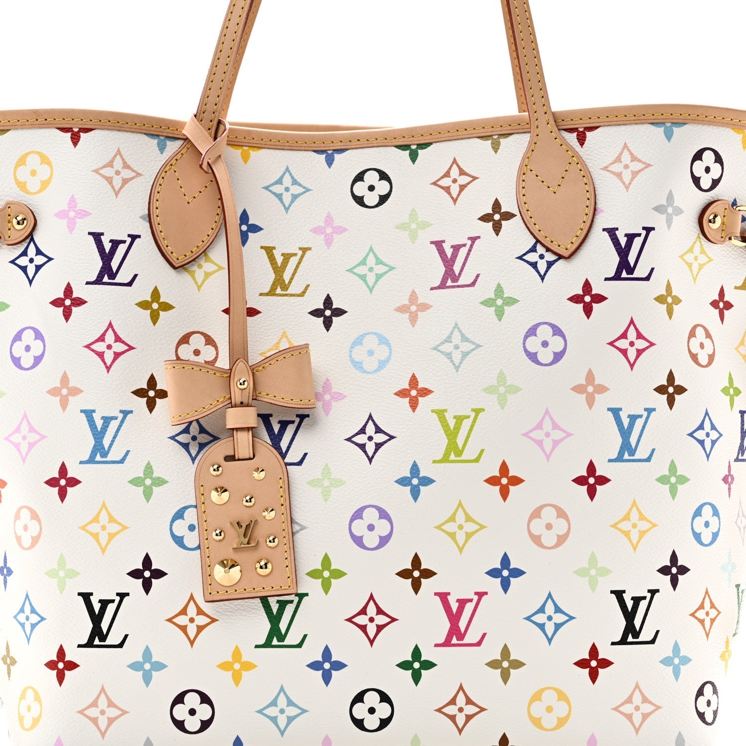 LV X TM Monogram Multicolor Neverfull MM White