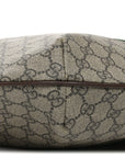 GG Supreme Monogram Web Ophidia Half Moon Hobo Brown