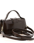 Glazed Calfskin Le Grand Bambino Midnight Brown