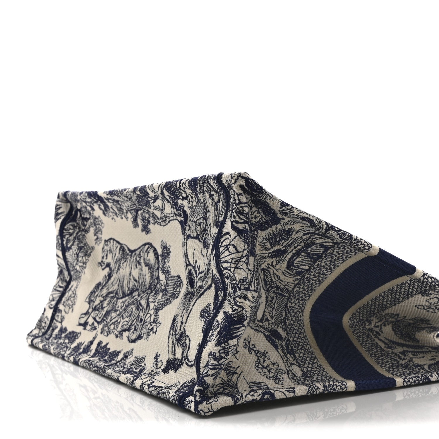Canvas Embroidered Medium D1ORiviera Toile De Jouy Book Tote Blue
