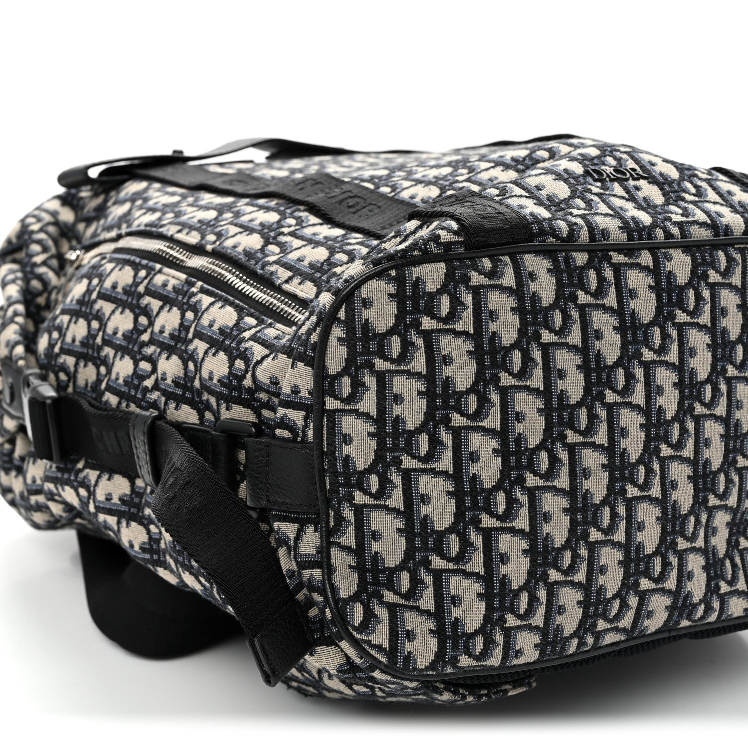 Oblique Calfskin Safari Backpack Navy Blue