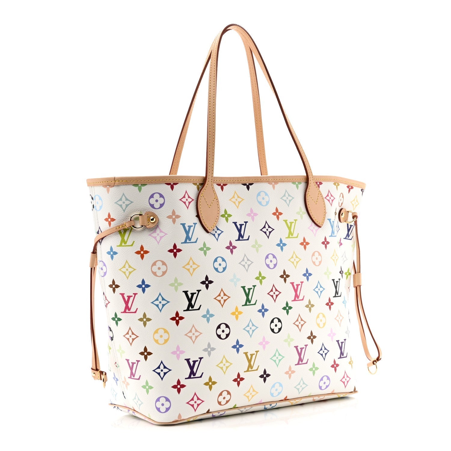 LV X TM Monogram Multicolor Neverfull MM White