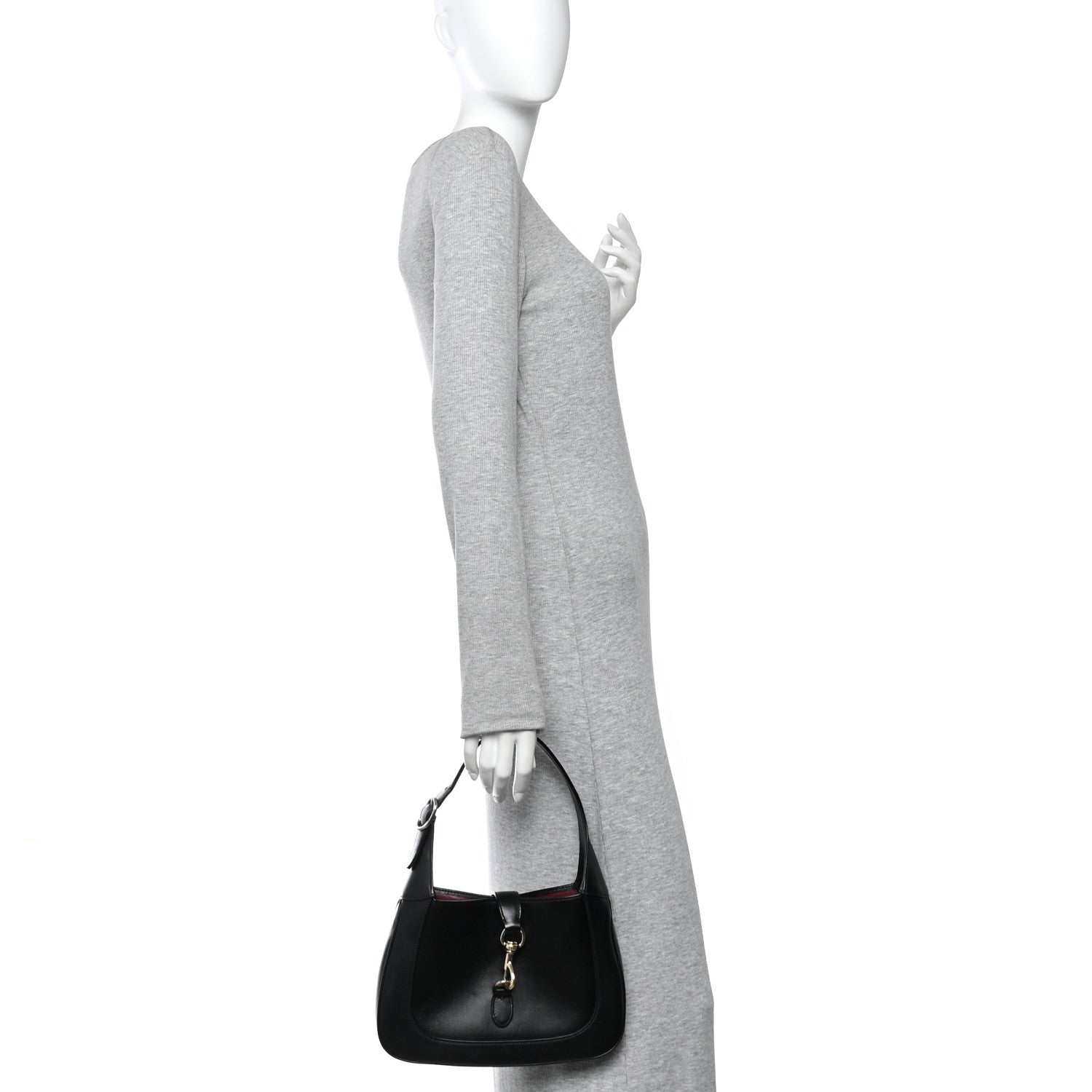 Calfskin Small Jackie Shoulder Bag Black