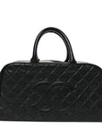 Caviar Quilted Large Bowler Black