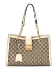 GG Supreme Monogram Medium Padlock Tote White