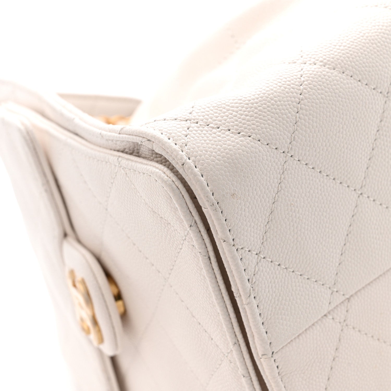 Caviar Quilted Small CHNL 25 Handbag White