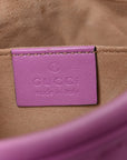 Calfskin Matelasse Mini GG Marmont Chain Shoulder Bag Candy Mousse