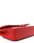 Caviar Quilted Medium Double Flap Red