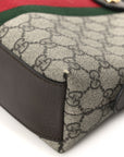 GG Supreme Monogram Textured Dollar Calfskin Web Small Ophidia Dome Shoulder Bag Beige Ebony New Acero