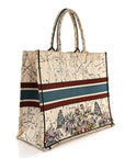 Canvas Embroidered Large Zodiac Book Tote Latte Multicolor