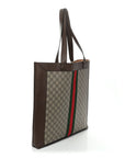 GG Supreme Monogram Web Large Ophidia Vertical Shopping Tote Brown