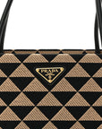Jacquard Triangolo Symbole Embroidered Small Shoulder Bag Black Corda
