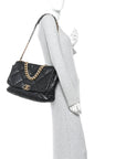 Goatskin Quilted Maxi CHNL 19 Flap Black