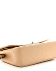 Caviar Quilted Jumbo Double Flap Light Beige