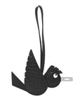 Epsom Chevre Mysore Swift Alligator Lizard Birdy Bag Charm Black
