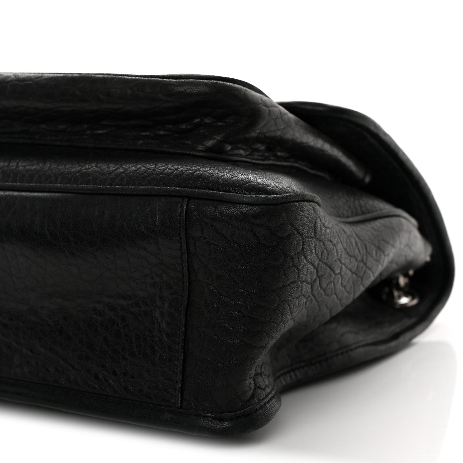 Grained Lambskin Monogram Large Niki Chain Satchel Black