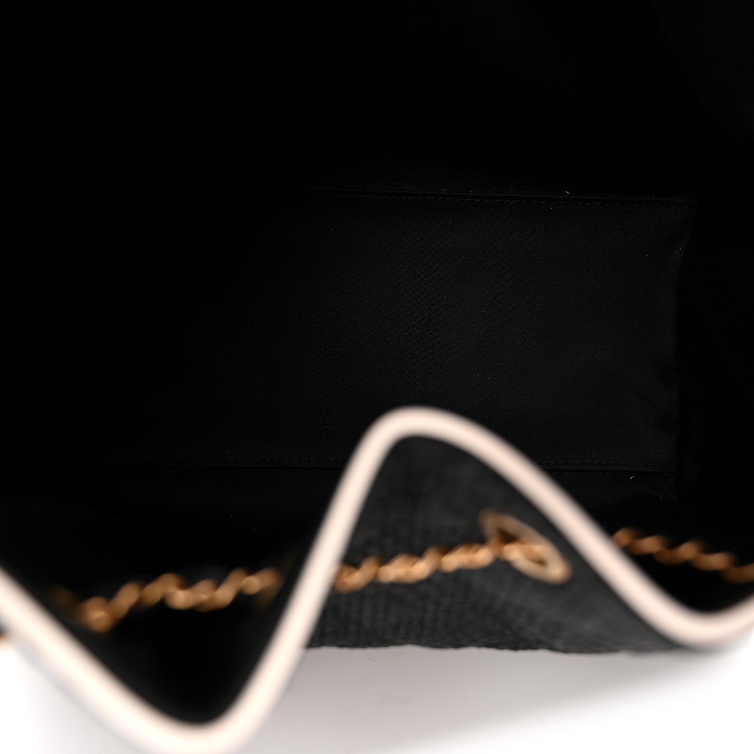 Braided Raffia Calfskin Small CHNL 25 Handbag Black White