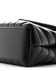 Calfskin Y Quilted Monogram Monochrome Small Loulou Chain Satchel Black