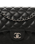 Caviar Quilted Jumbo Double Flap Black