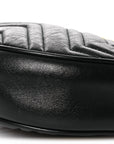 Azalea Calfskin Matelasse Heart Mini GG Marmont Round Shoulder Bag Black