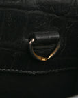 Calfskin Crocodile Embossed Baby Sac De Jour Black