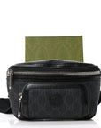 GG Supreme Monogram Textured Calfskin Retro Interlocking G Belt Bag Black