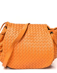 Nappa Intrecciato Drawstring Messenger Flap Orange
