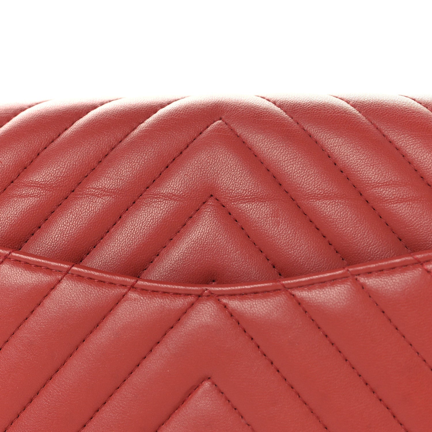 Lambskin Chevron Quilted Medium Double Flap Rosewood
