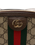GG Supreme Monogram Textured Dollar Calfskin Web Small Ophidia Dome Shoulder Bag Beige Ebony New Acero
