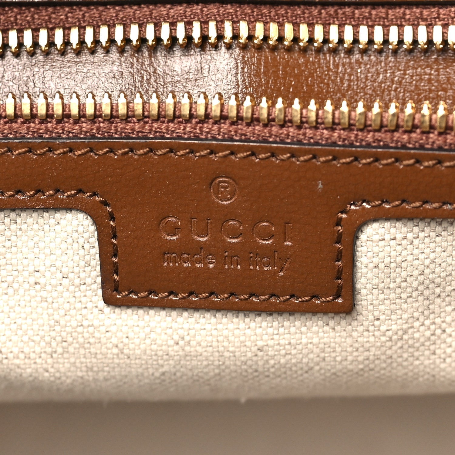GG Supreme Monogram Azalea Calfskin Small Retro Interlocking G Tote Bag Beige Ebony Brown Sugar